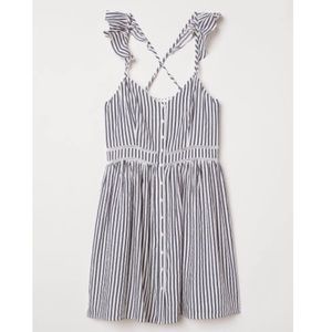 H&M | White & Blue Striped Dress Size 2